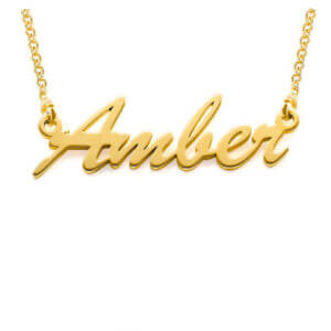 Italic Name Necklace 14 kt Gold