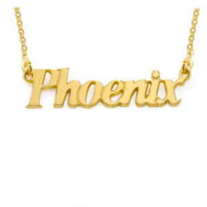 Semi-Block Name Necklace 14 kt Gold