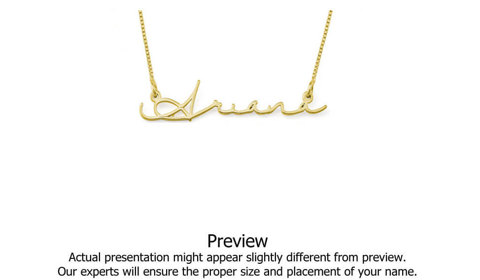 Hand Signature Style 14 kt Gold