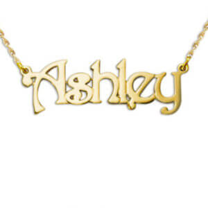 Stylish Name Necklace 14 kt Gold
