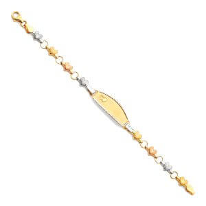 14K 3C Light Stampato ID Bracelet for Junior