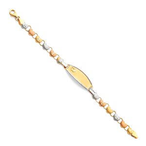14K 3C Light Stampato ID Bracelet for Junior