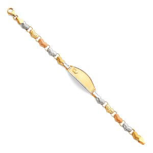 14K 3C Light Stampato ID Bracelet for Junior