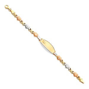 14K 3C Light Stampato ID Bracelet for Junior
