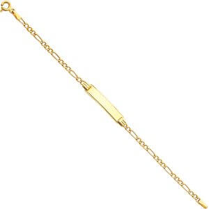 14KY 060 Hollow Figaro 3+1 Baby ID Bracelet