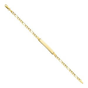 14KY 100 Figaro 3+1 ID Bracelet