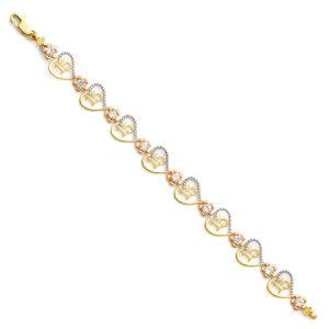 14K 3C 15 Years Bracelet