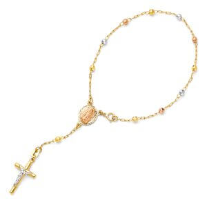 14K 2T Rosario Bracelet