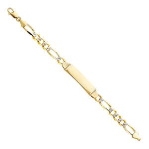 14K Figaro 3+1 210 WP ID Bracelet