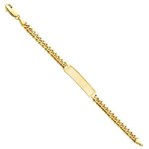 14KY Cuban Frame Junior ID Bracelet