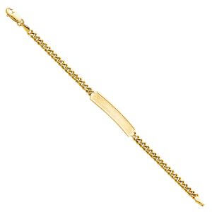 14KY Cuban Frame Junior ID Bracelet