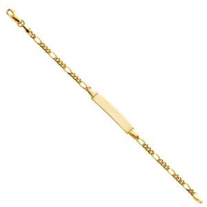 14KY Figaro Plain Baby ID Bracelet