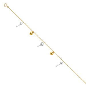 14K 2T Hanging Charm Bracelet & Anklet