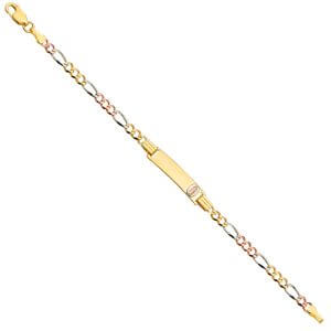 14K 3C Figaro 3+1 080 Guadalupe Baby ID Bracelet