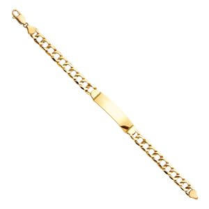 14KY Stamp Cuban Link ID Bracelet