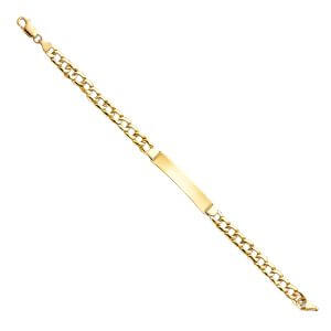 14KY Stamp Cuban Link ID Bracelet