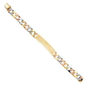 14K 3C Nugget Cuban Frame ID Bracelet