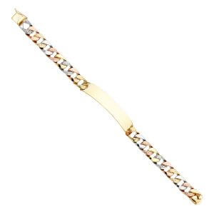 14K 3C Nugget Cuban ID Bracelet