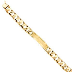 14KY Nugget Cuban Link F GRK ID Bracelet