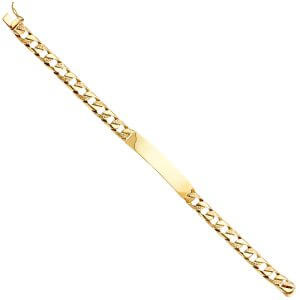 14KY Nugget Cuban Link ID Bracelet