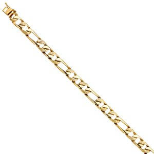 14KY Nugget Figaro Link Bracelet