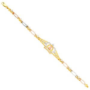 14K 3C Guadalupe Crown CZ Bracelet