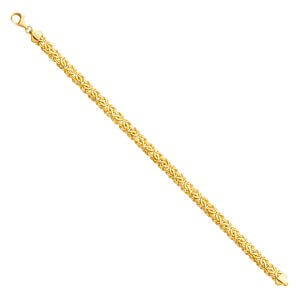 14KY Oval Hollow Byzantine Bracelet