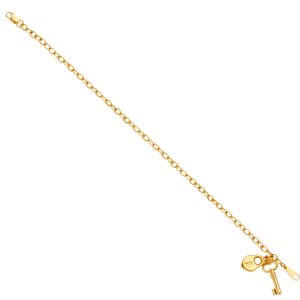14KY Heart & Key Pendant Hollow Bracelet