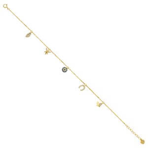 14KY Dangling CZ Light Bracelet
