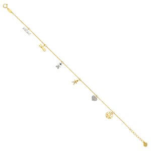 14K 2T Dangling CZ Light Bracelet