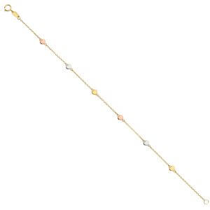 14K 3C Bracelet with Heart