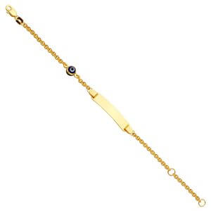 14KY Baby ID Bracelet with EvilEye