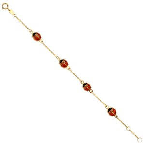14KY Lady Bug Baby Bracelet