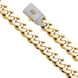 14KY 13.5mm Hol-Cuban Monaco BR w/CZ Lock