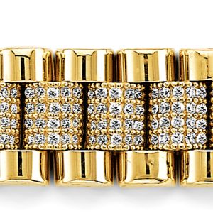 14KY Fancy Rolex Type CZ Bracelet