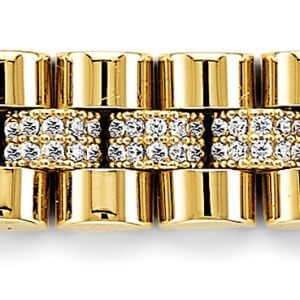 14KY Fancy Rolex Type CZ Bracelet