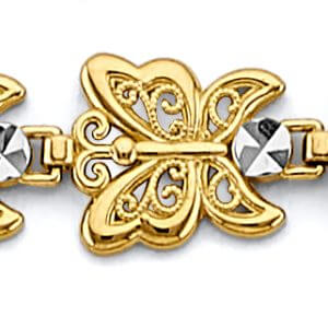 14K 2T Butterfly Bracelet
