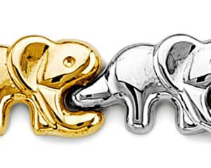 14K 3C Center Elephant Bracelet