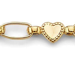 14KY Heart & Cross Bracelet