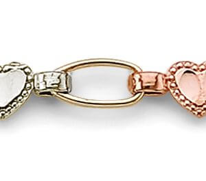 14K 3C Heart Bracelet