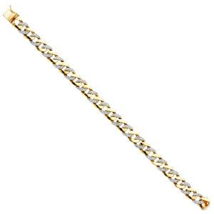14KY CZ Cuban Link Bracelet - 8.5"