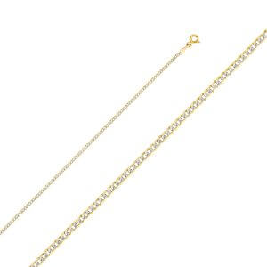 14KY 2mm Cuban WP Chain