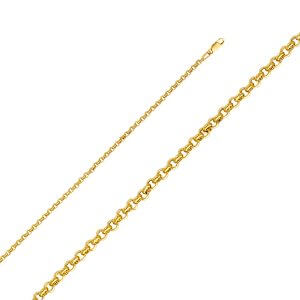 14KY 3mm Hollow Rolo Chain