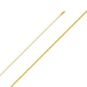 14KY 1.5mm Flat Open Wheat Chain