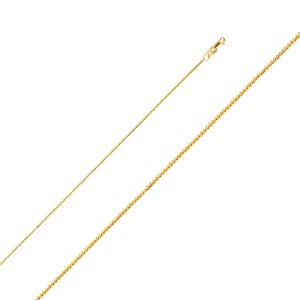 14KY 0.8mm Square Wheat Chain