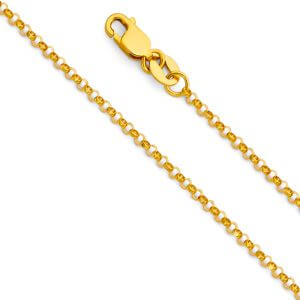 14KY 1.6mm Classic Rolo Cable Chain