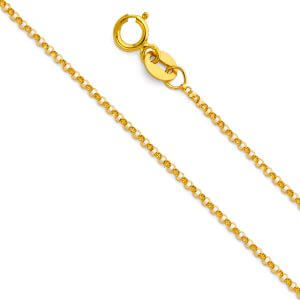 14KY 1.2mm Classic Rolo Cable Chain
