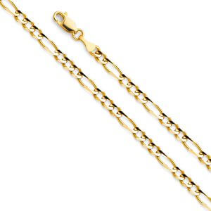 14KY 4mm Figaro 3+1 Concave Chain