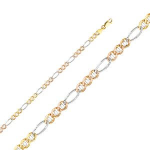 14K 3C 3.9mm Ficonucci 3+1 Concave Chain