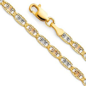 14K 3C 3.3mm Valentino Star/Edge DC Chain